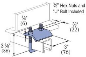 U Bolt Strut Clamp for 1 5/8 Strut Stainless